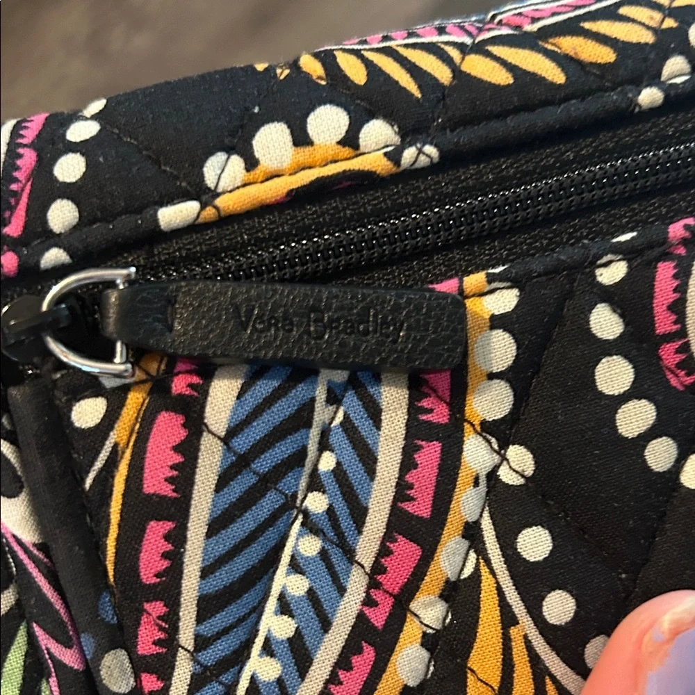 Vera Bradley Quilted Floral Paisley Trifold Wallet - Black Multi
